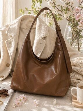 New Brown Leather Shoulder Bag